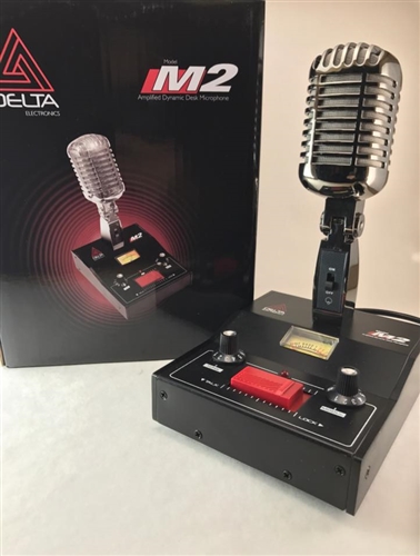 Delta Electronics M2 Black Chrome Amplified Powered Base CB HAM Microphone
